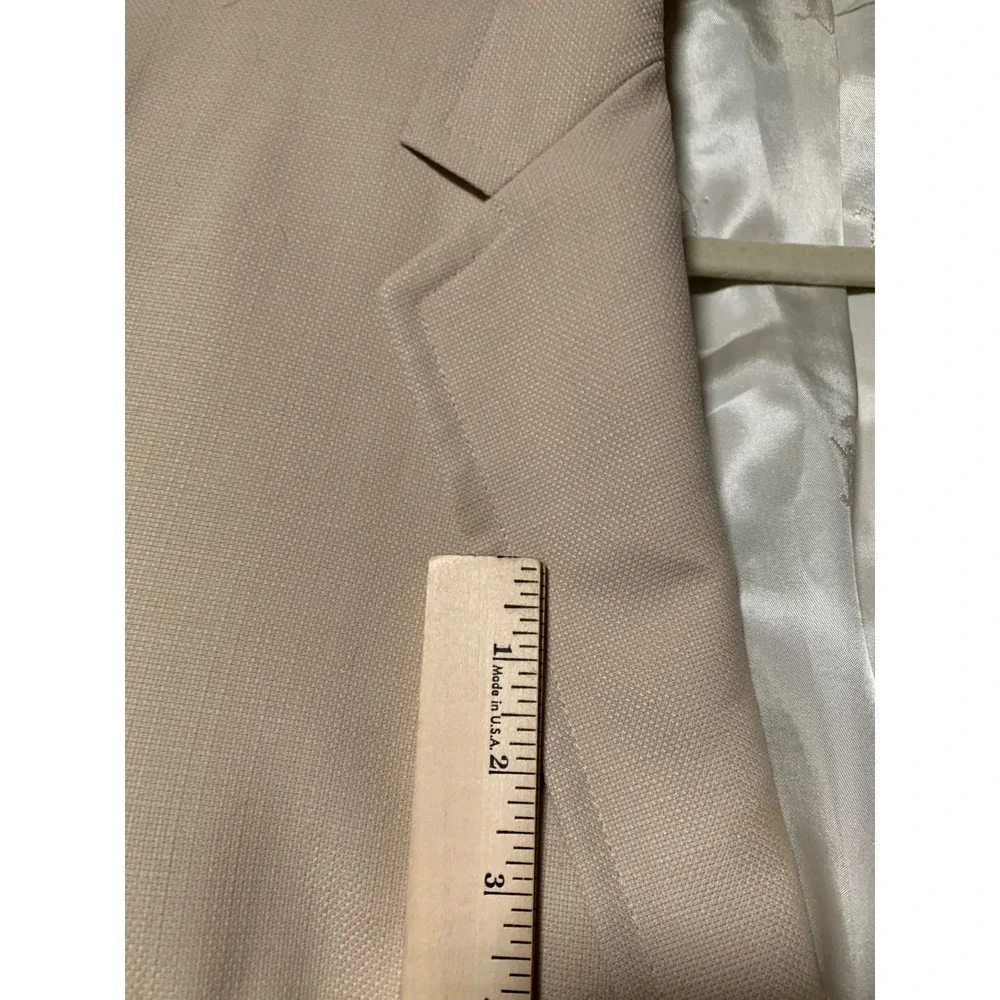 Jack Nicklaus Hart Schaffner Marx Mens Hopsack Blazer 42 R Beige Sport Coat Flaw